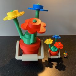 lego-flower-pot.jpg STL file lego flower pot/bucket with handle・3D printable model to download