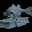 Bass-mouth-2-statue-4-19.png fish Largemouth Bass / Micropterus salmoides in motion open mouth statue detailed texture for 3d printing