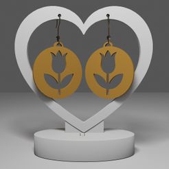 r210.jpg STL file Earrings 210 - Flower・3D printing design to download