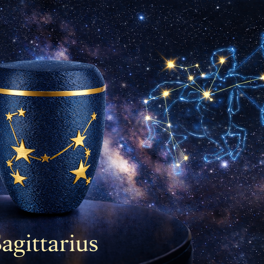 🏹 Stellaris Sagittarius Edition - Designer urn with zodiac sign Sagittarius for humans & animals