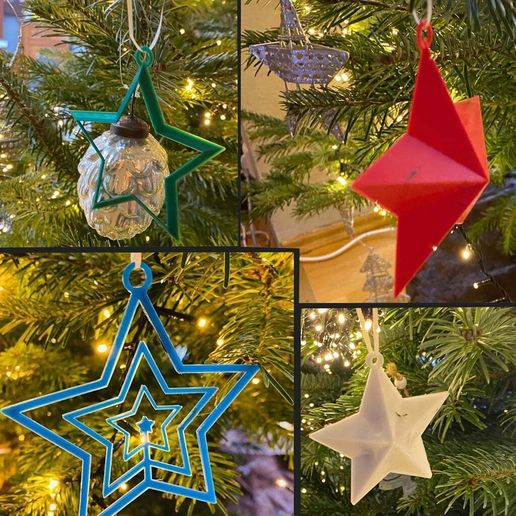 Christmas Stars - different types - 3D model önizlemesi
