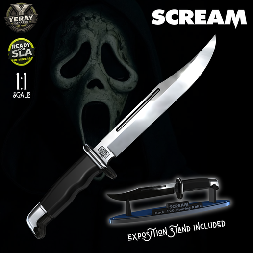 Ghostface 1:1 Knife - Collector's Edition | Replica Buck 120 Scream | STL Ready for SLA