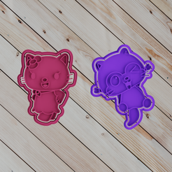 untitled.png Archivo STL friends hello kitty COOKIE CUTTER set of 2・Diseño de impresora 3D para descargar
