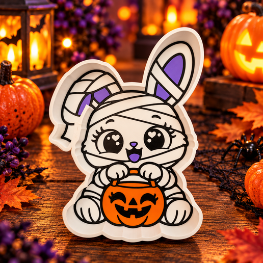 Mummy Rabbit mini traCute Mummy Bunny Halloween Trinket Tray – 3D Printable STL/3MFy