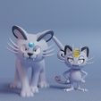 alolan-meowth-line-render.jpg Pokemon - Alolan Meowth and Persian with 2 poses