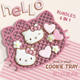 tray1.png Cute Sanrio Hello Kitty  Cookies Tray I  Snack Platter I Coaster I Serving tray I Decorative props home kitchen I PRINT IN PLACE