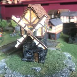 176f3a10c0e98f6538eb0b721aeeaefa_display_large.JPG Free STL file Fantasy Wargames Windmill / Building 15mm・3D print design to download