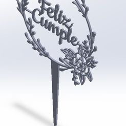 Imagen-de-WhatsApp-2023-07-19-a-las-22.43.57.jpg Fichier 3D Décor "Joyeux anniversaire avec des fleurs". plus 3 décorations・Objet imprimable en 3D à télécharger