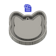 STL00222-1.png Cat Head with hoop Silicone Mold Tray