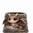 Maceta-dragon-marron.png Dragon Rock Pot chibi / Dragon Rock Pot