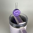 IMG_1955.jpg Smiley Face Straw Topper, Happy Straw Charm for Stanley Cup Tumblers