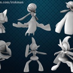3D Printable Deoxys [All forms] (Pokemon 35mm True Scale Series) by Irnkman