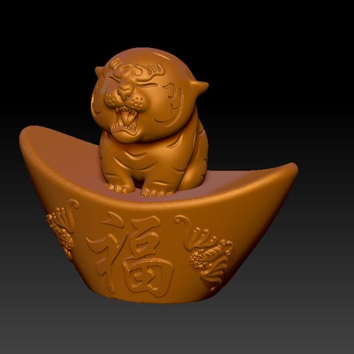 THE YEAR OF THE TIGER GOLD INGOT EDITION TIGER 3 3D model