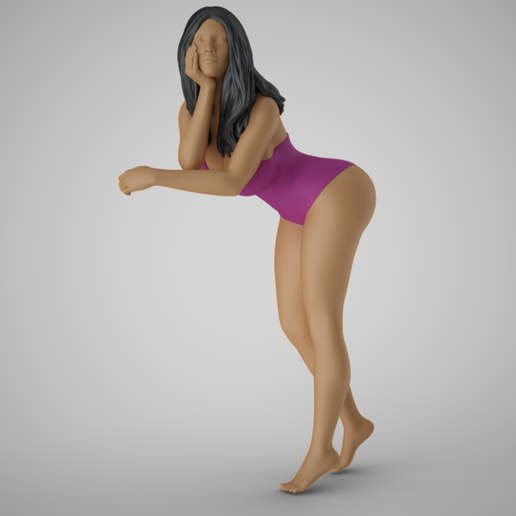 Woman Putting Hand on Chin