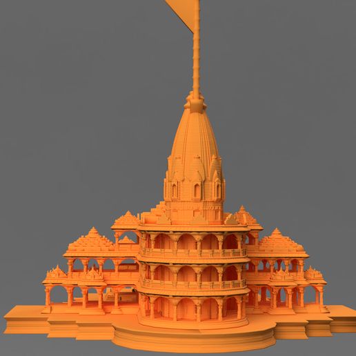 Full_combined_Ram_Temple_HQ_Base_250mm_FLAG-(v3~recovered)9.jpg Ayodhya Ram Temple - NO SUPPORTS REQUIRED!