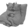 KOZ.185.png Descargue el archivo STL gratuito Gatitos durmiendo • Objeto imprimible en 3D, Boris3dStudio