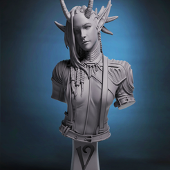 FrontBusto.png STL file Mouna Bust + Base・3D printing template to download