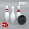 PREMIUM VERSION Download the separate pieces and print them individually. BOWLING PIN - 3 VERSIONS + BALL