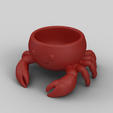 SimLab3129.png Cute Crab Planter - Adorable Beach Animal Pot - Summer Decor STL