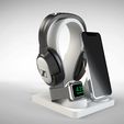 Untitled-774.jpg HEADPHONE STAND with MAGSAFE CHARGER FOR IPHONE & WATCH - NEW