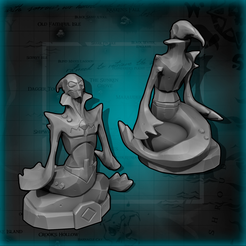 1.png Download OBJ file Sea of Thieves Mermaid statue 3D print model • 3D print design, Jhonny_A