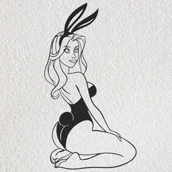 Imagen1-CHICA-CONEJO-ANIMADA.png Archivo STL CHICA VESTIDA DE CONEJO ARTE DE PARED DECORACIÓN 2D・Modelo de impresión 3D para descargar