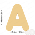 letter_a~4.25in-cm-inch-cookie.png Letter A Cookie Cutter 4.25in / 10.8cm
