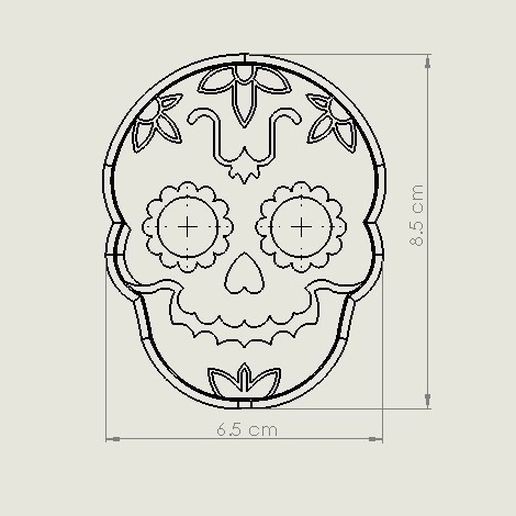 3.jpg STL-Datei Halloween Skull Cookie Cutter・Design für den 3D-Druck zum Herunterladen, Phlegyas