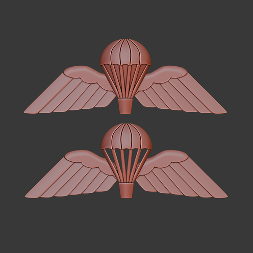 Parachutist Badge (British Army, Navy, Air Force) 3d relief .stl files