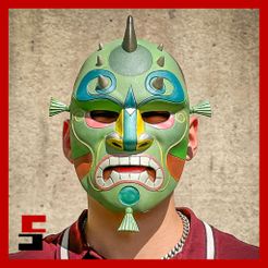Drahmin's-Mask.jpg STL file Mortal Kombat Drahmin's Mask Oni・3D printer design to download