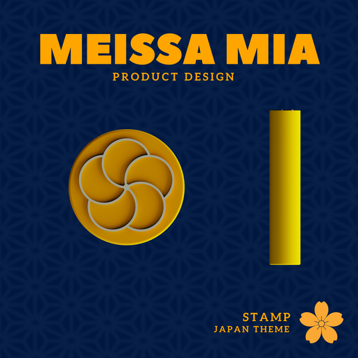 Japanese Plum Blossom (Ume) Stamp – Japanese Flower - 3D Print File for Decorative Cookie & Clay Impressions - 3D model önizlemesi