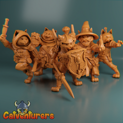 clawsAndCasters.png Fichier STL Claws and Casters - Fantasy Cats RPG Party・Idée pour impression 3D à télécharger