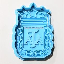 escudo.jpg Fichier STL Coupe-biscuit à 3 étoiles de l'écusson AFA・Objet pour imprimante 3D à télécharger