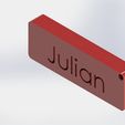 Julian.JPG Free STL file Keychains with names・3D print object to download