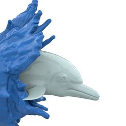 DolphinSplash_1.jpg Free STL file Dolphin Splash, Wall Mounted・3D printing idea to download