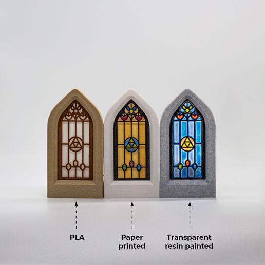_1.1.jpg Télécharger fichier STL Fenêtre du temple avec vitrail de Zelda - Porte-bougies • Modèle à imprimer en 3D, ro3dstudio
