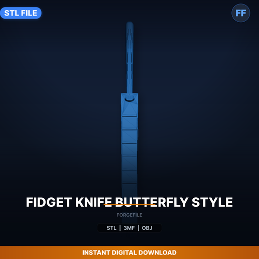 Butterfly Knife Fidget Trainer, Print in Place, Pivoting - 3D Printable STL File