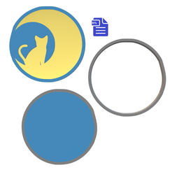 STL001000-1.png Archivo 3D Molde Bomba de Baño Luna Creciente y Gato・Plan de impresión en 3D para descargar
