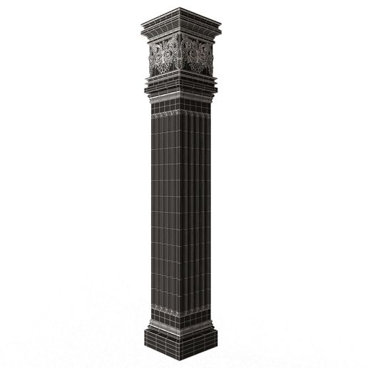 Wireframe-Low-Column-Capital-01102-2.jpg Column Capital 01102