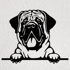 Imagen1-PERRO-MASTIF.png STL file MASTIFF DOG WALL ART 2D DECORATION・3D printer design to download