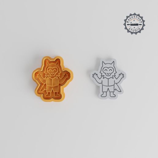 product_5655-02_overview.jpg Werewolf Shape Cutter & Stamp Set, Cookie and Fondant Tools, Sizes S/M/L, Halloween Celebration 3D Printing STL Files