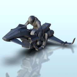 1.jpg STL file SF flying motorcycle with driver 14 - Vehicle automobile SF Science-Fiction Sci-Fi Necromunda・3D printing idea to download