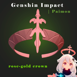 767png.png Download STL file Genshin Impact Paimon rose-gold crown halo cosplay GENSHIN IMPACT • 3D printer object, e4ngel