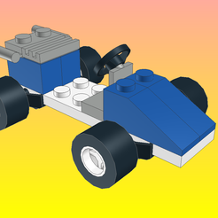 New-Model-01.png OBJ file NotLego Lego Racing car Model 1272/1282/6618・Template to download and 3D print