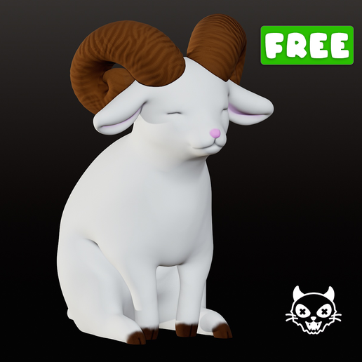 Sleeping Ram – Cute Stylized Sheep STL (FREE)