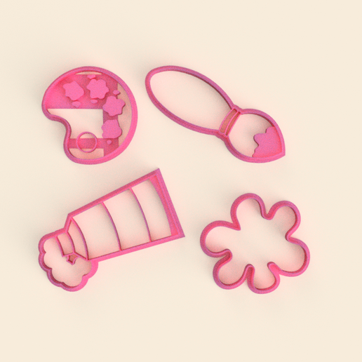 Cookie Cutter Art Painting x4