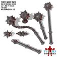 SPIKED MACE PACK RBL3D ORIGINAL DESIGN 5.5." AND 9” SCALES FOR SALE NON COMMERCIAL USE {.. tr Oe Vis DEVIANTART.COM/RBL3D Файл OBJ Набор булав для фигурок・3D-печатный дизайн для загрузки
