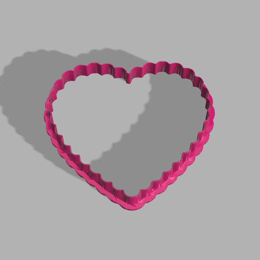 Scalloped heart cookie cutter - 3D model önizlemesi