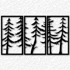 project_20230526_1020040-01.png Archivo STL Conjunto de paneles de pino decoración de pared decoración de pared árbol 2d art・Plan imprimible en 3D para descargar