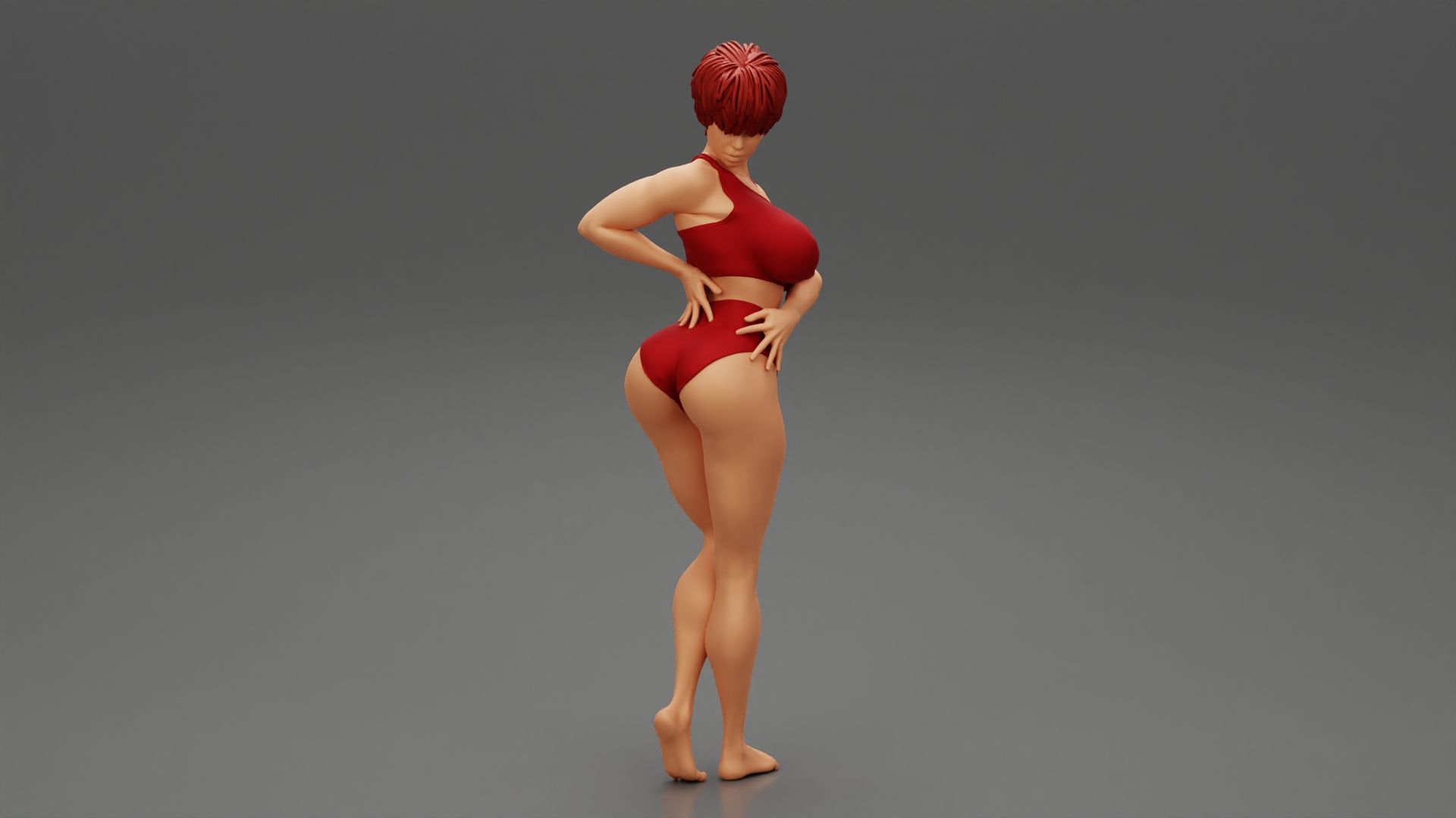GIRL-00.jpg Fichier 3D Belle femme brune aux cheveux courts portant un bikini Mode d'impression 3D・Plan pour imprimante 3D à télécharger, 3DGeshaft